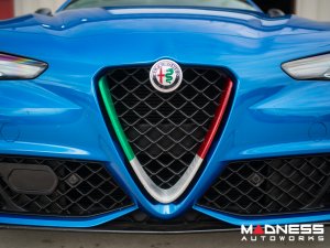 Alfa Romeo Giulia Front V Shield Grill Frame - Carbon Fiber - Italian Theme - QV Model - Feroce Carbon